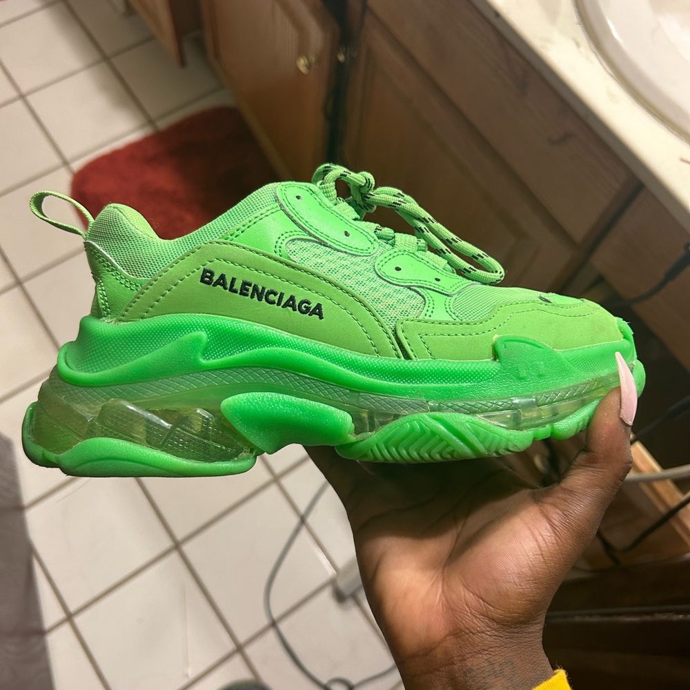 Balenciaga Kids Green Sneakers